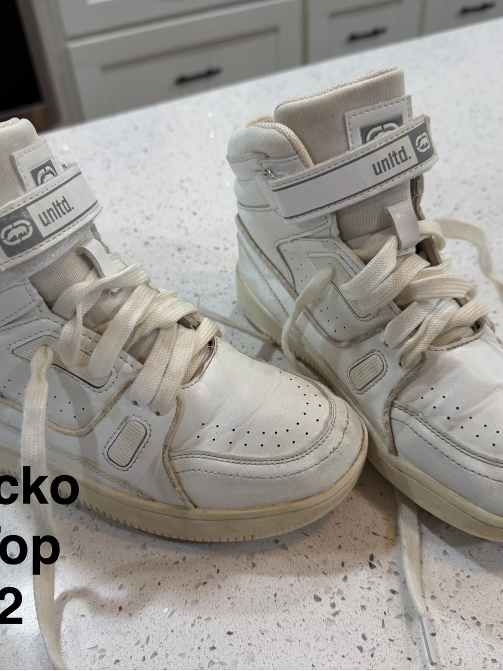 UNLTD. Kids' White High-Top Sneakers with Ankle Strap